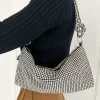 Bolso strass nudo plata