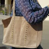 Bolso tachas maxi beige
