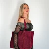 Bolso tachas maxi burdeos