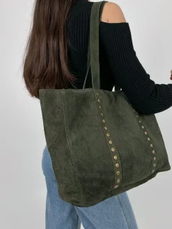 Bolso tachas maxi caqui