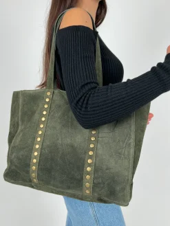 Bolso tachas maxi caqui