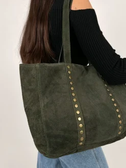 Bolso tachas maxi caqui