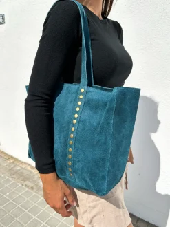 Bolso tachas maxi petroleo
