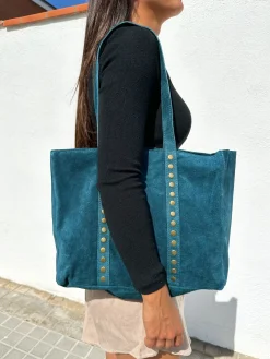 Bolso tachas maxi petroleo