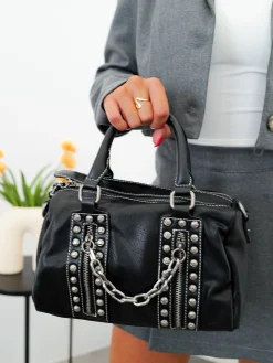 Bolso tachuelas vegano negro