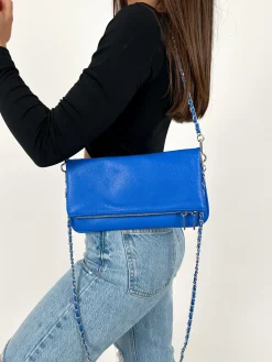 Bolso vegano cadenas azul