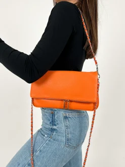 Bolso vegano cadenas naranja