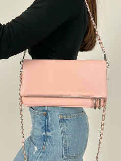Bolso vegano cadenas rosa