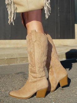 Bota cowboy ante beige