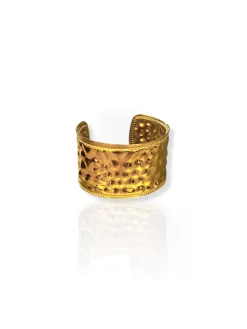 Brazalete efecto picado dorado