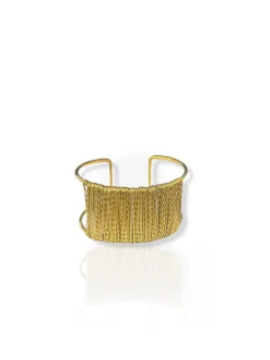 Brazalete hilos trenzados dorado