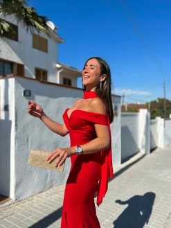 Chal capa gasa roja