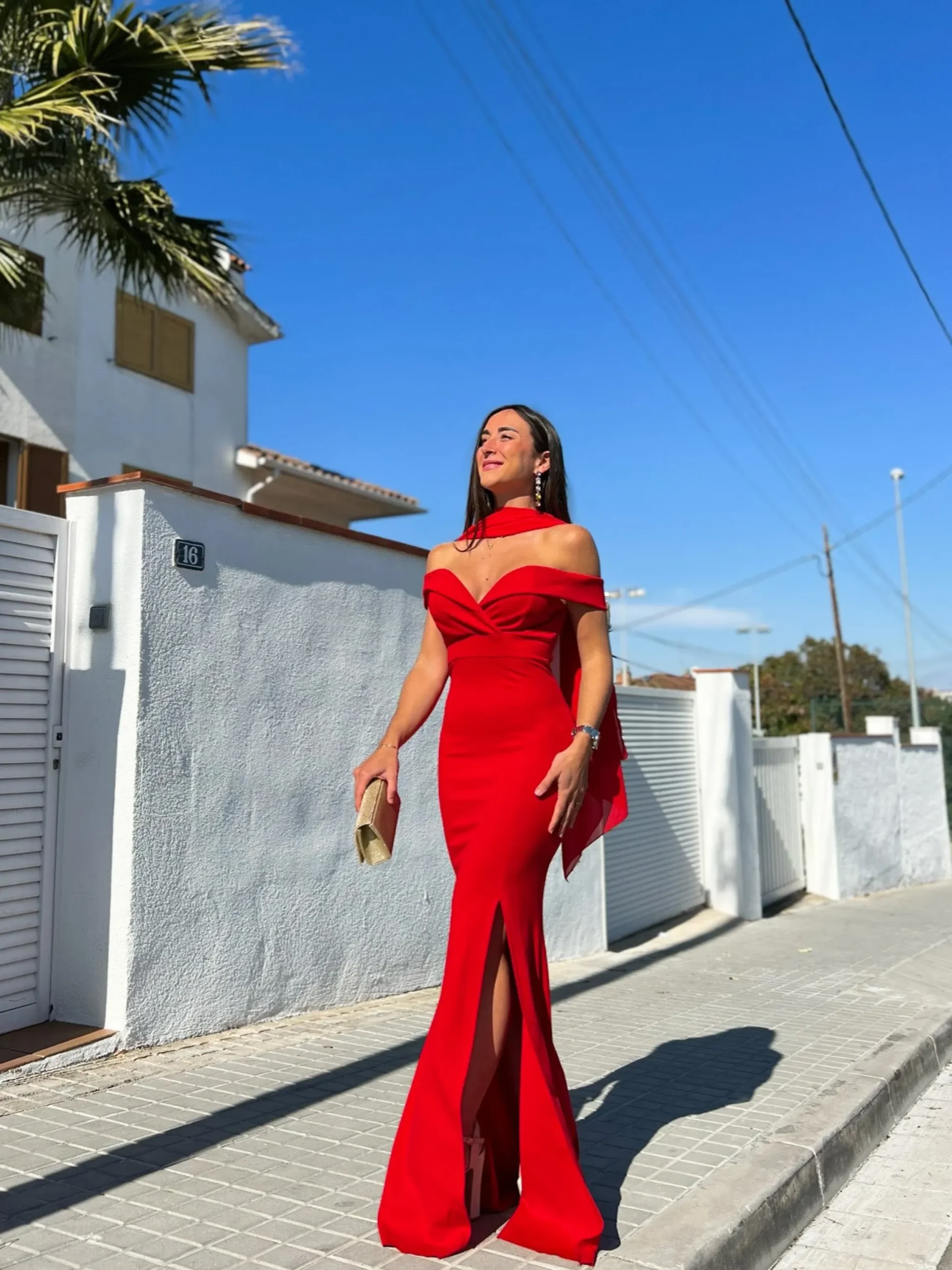 Chal capa gasa roja