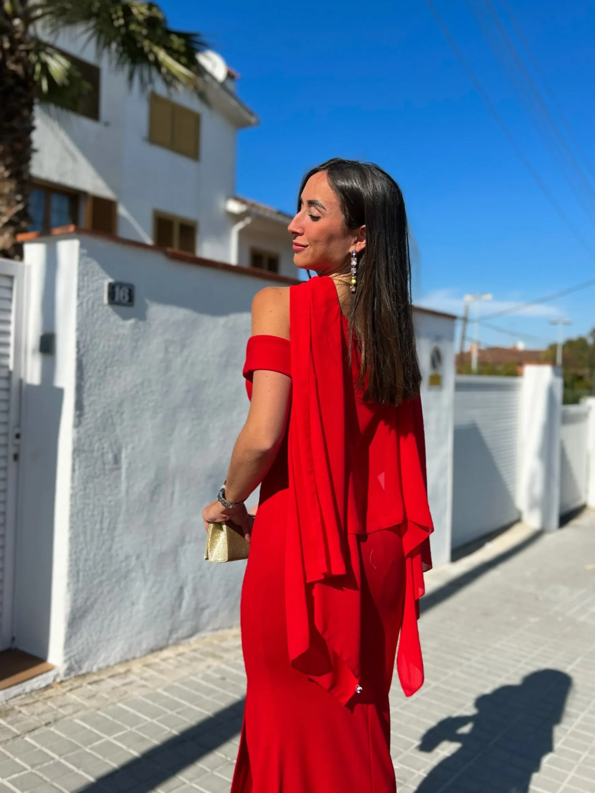 Chal capa gasa roja