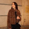 Chaqueta pelo cremallera chocolate