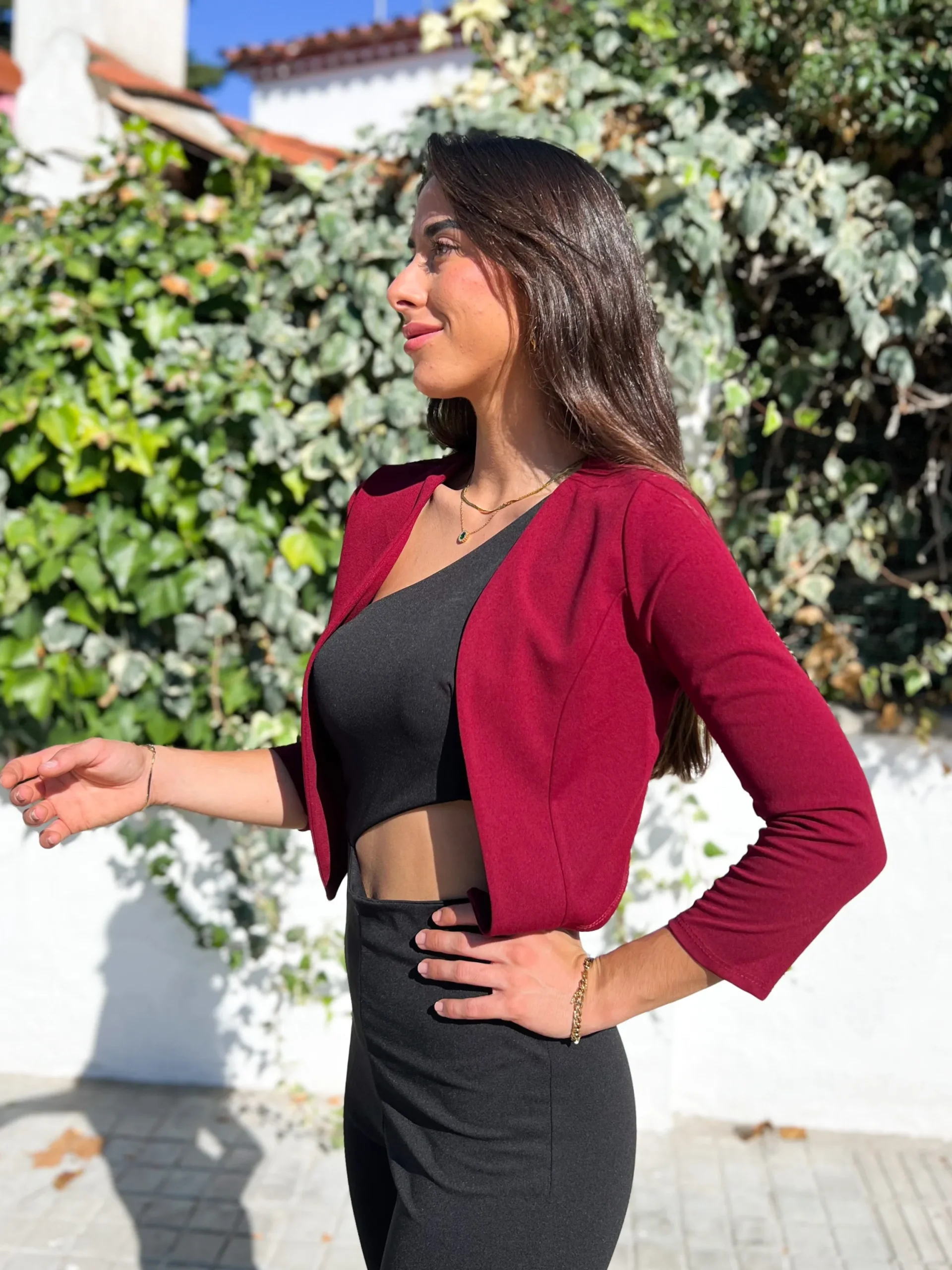 Chaqueta torera vino