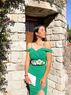Cinturón flores verde