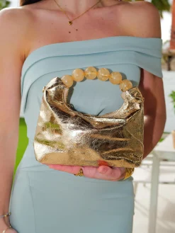 Clutch asa metalizado dorado