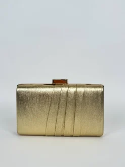 Clutch bandas dorado
