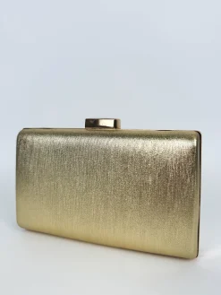 Clutch bandas dorado