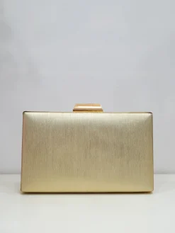Clutch bandas textura dorado
