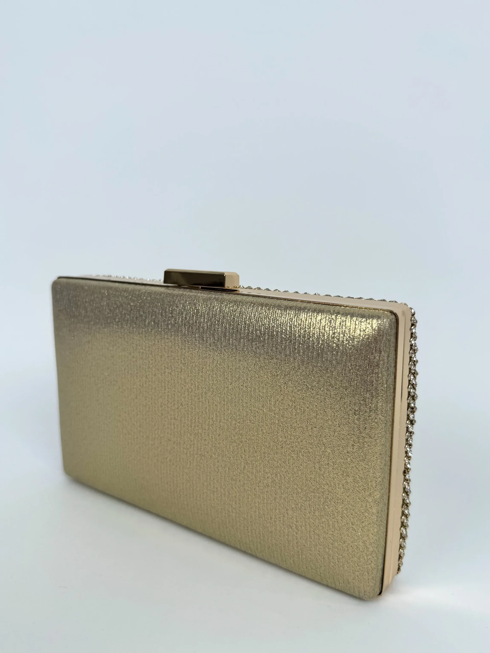 Clutch brillos dorado efecto