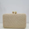 Clutch fiesta efecto rafia beige