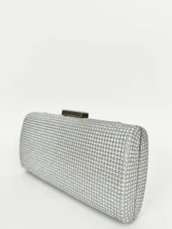 Clutch pocket brillo plata