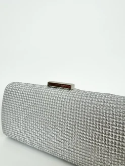 Clutch pocket brillo plata