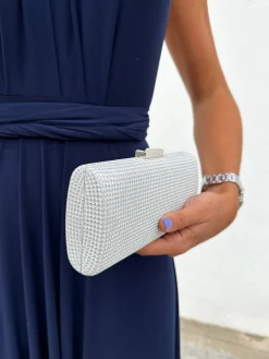 Clutch pocket brillo plata