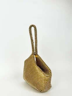 Clutch pocket brillos dorado