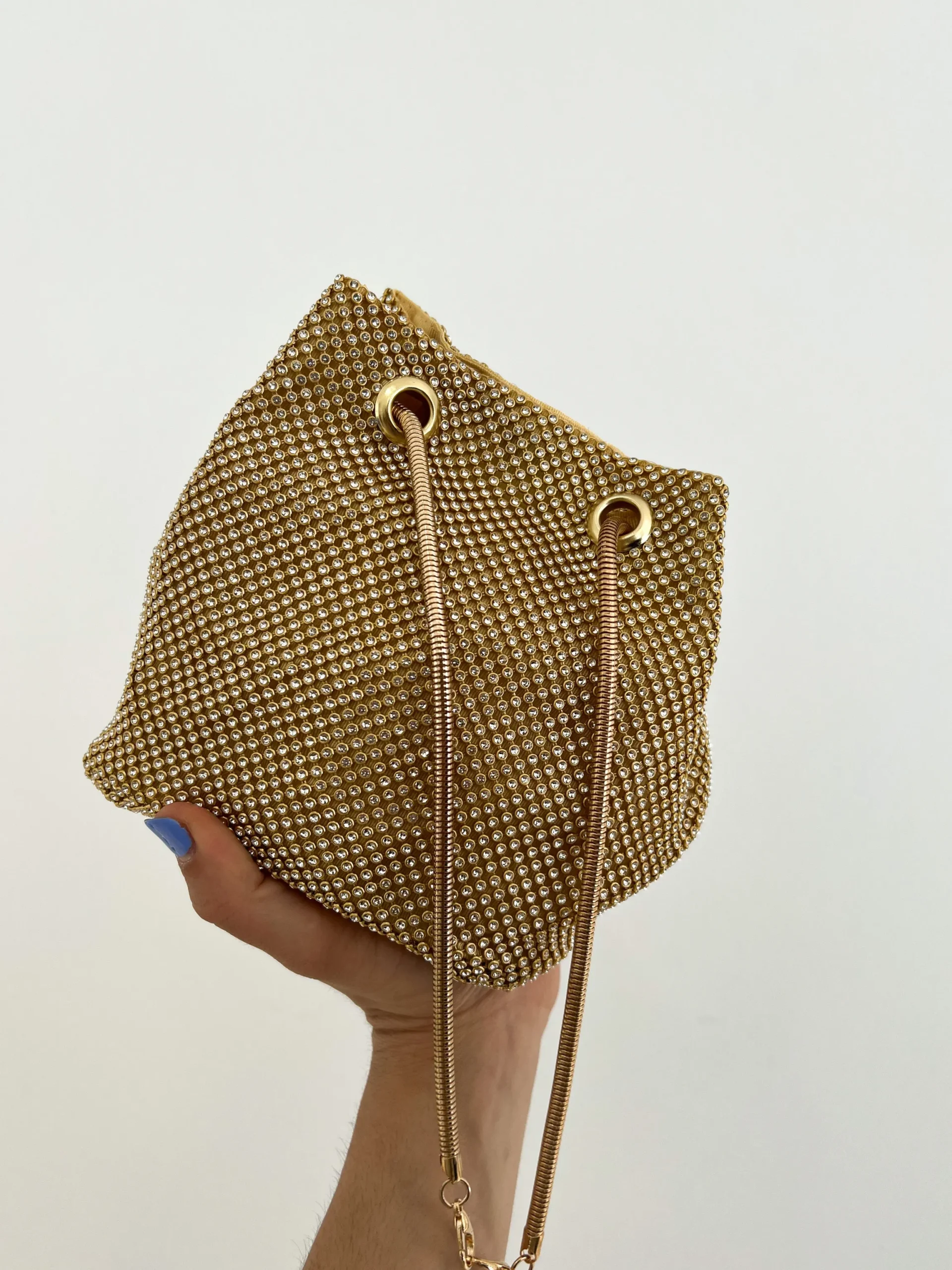 Clutch saco fiesta dorado