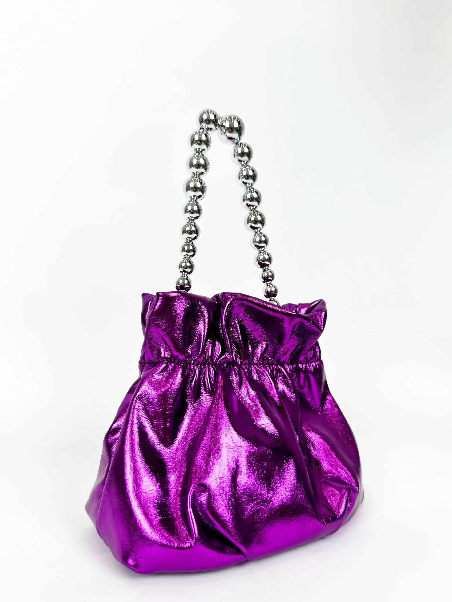 Clutch saco perlas lila