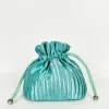 Clutch saco satinado turquesa