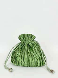 Clutch saco satinado verde
