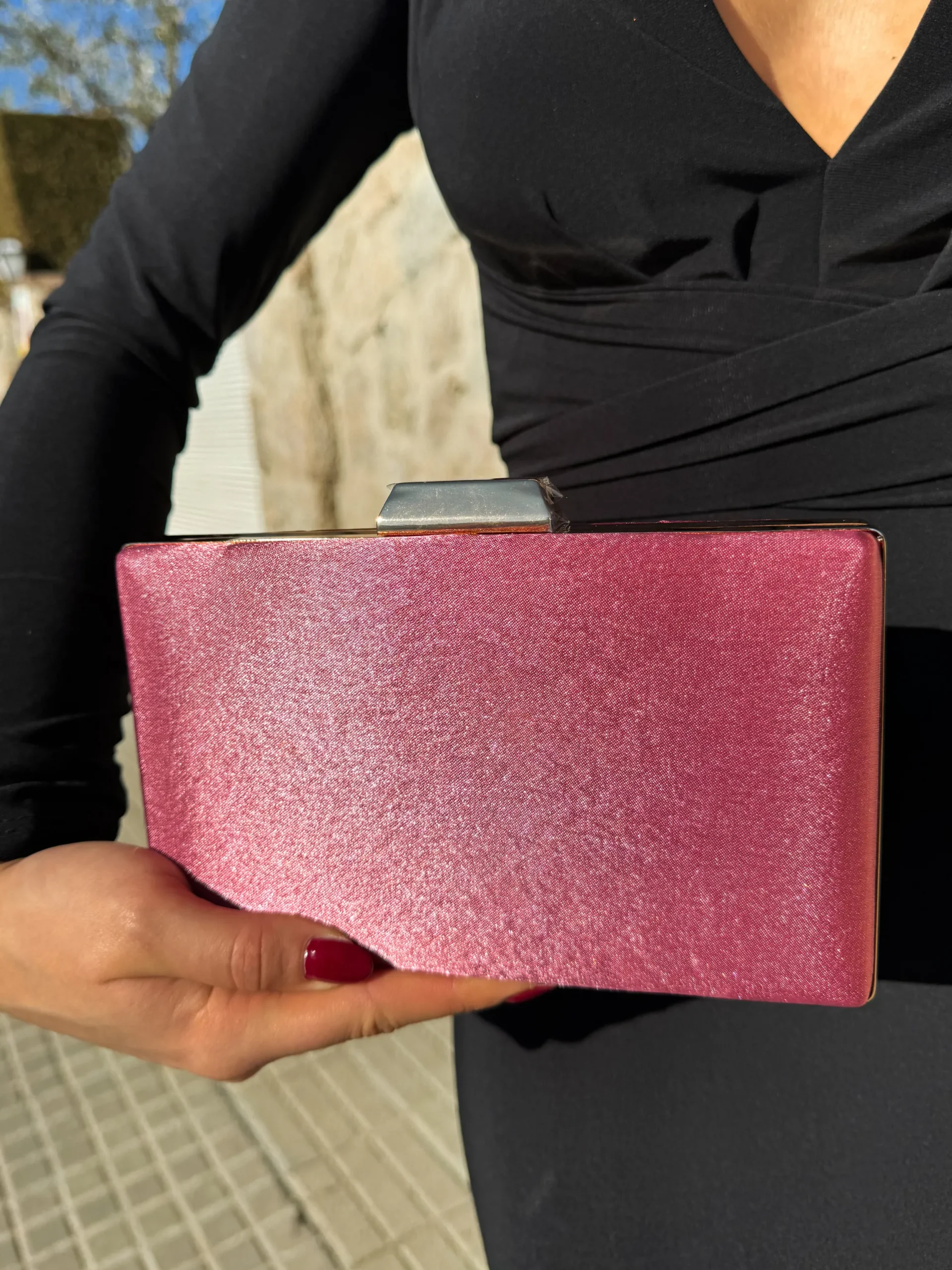 Clutch satinado colorete