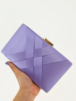 Clutch satinado lila
