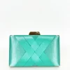 Clutch satinado verde turquesa
