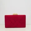 Clutch trenzado burdeos