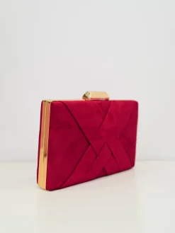 Clutch trenzado burdeos