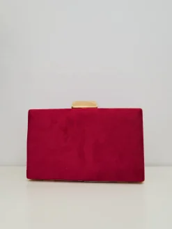 Clutch trenzado burdeos