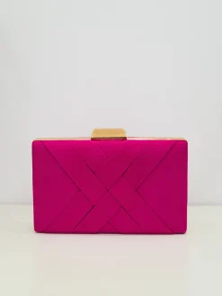 Clutch trenzado fucsia