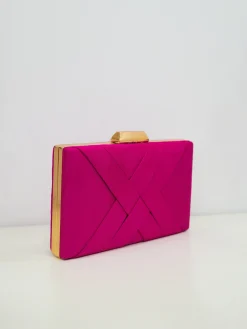 Clutch trenzado fucsia