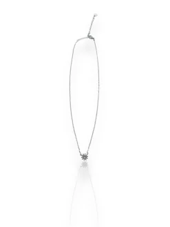 Collar fino plateado sol brillante