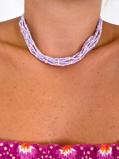 Collar multi perlas lilas