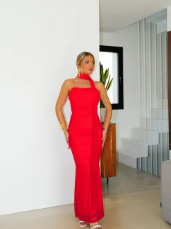 Conjunto corsé tulle choker rojo