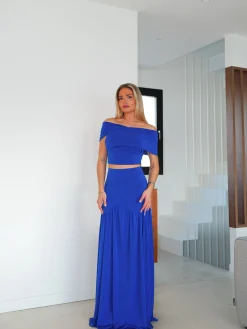 Conjunto cruzado vuelo azul