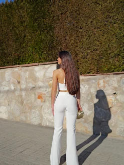 Conjunto largo botones blanco