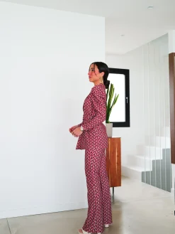 Conjunto traje cinturón rosa