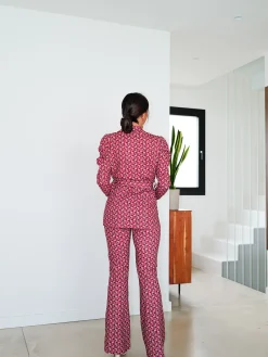 Conjunto traje cinturón rosa